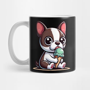 Boston Terrier Eating Ice Cream Mug